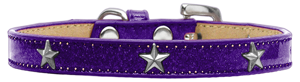 Silver Star Widget Dog Collar Purple Ice Cream Size 10